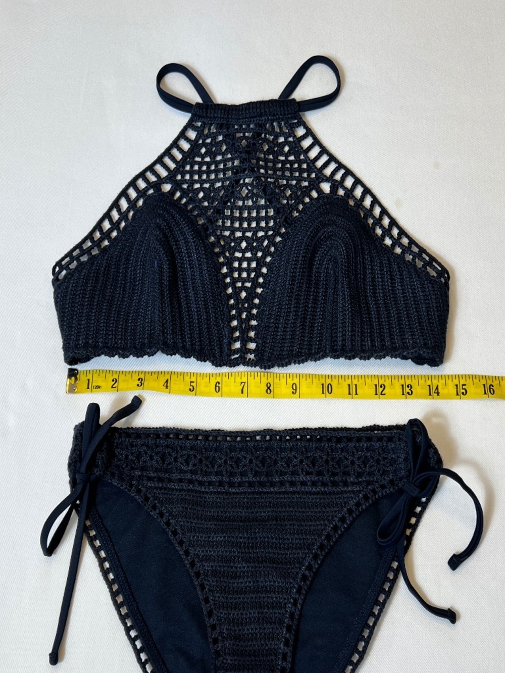Abercrombie and Fitch Crochet Bikini Set Navy Blue - Picture 5 of 11